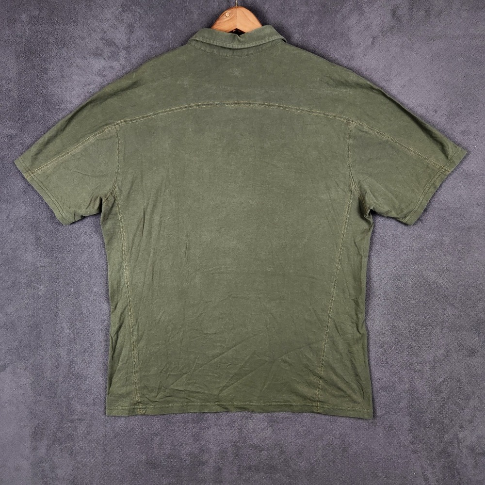 KUHL Wayfarer Polo Shirt Mens XL Olive Wildfibre Organic‎ Cotton Short Sleeve - Picture 3 of 7